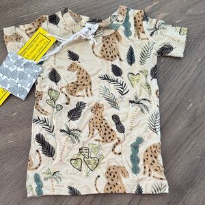 kate quinn Beige Leopard & Leaf Short Sleeve Tee